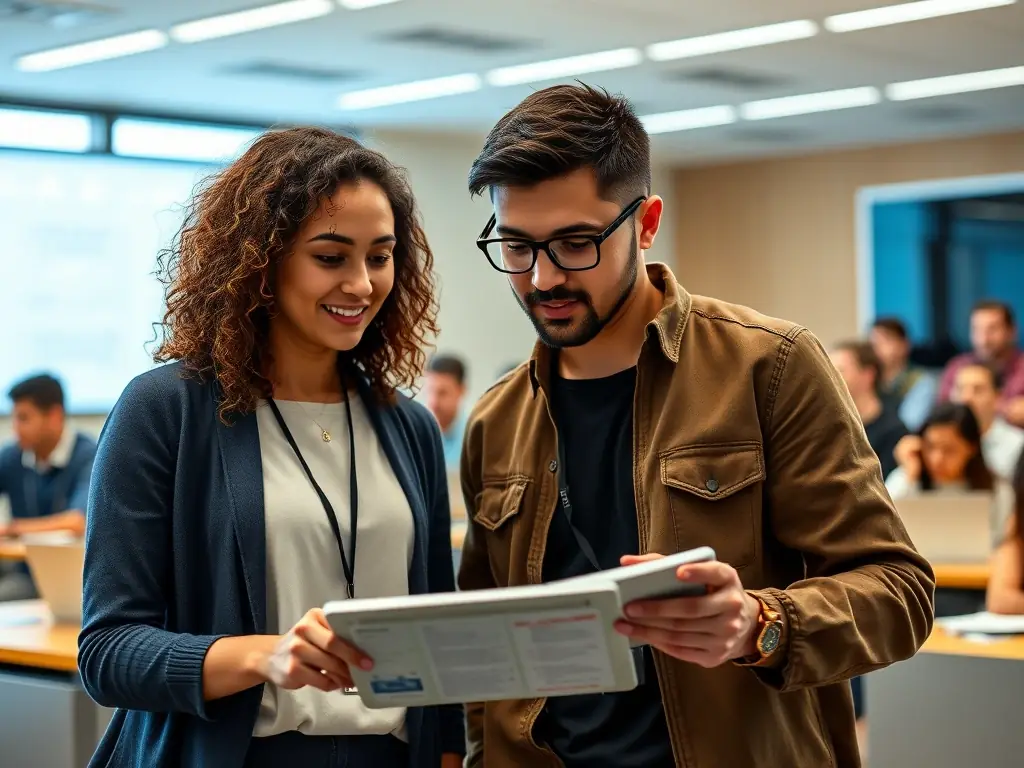 A HIERO ACADEMY instructor providing personalized guidance to an employee during a training session, emphasizing the importance of expert mentorship.