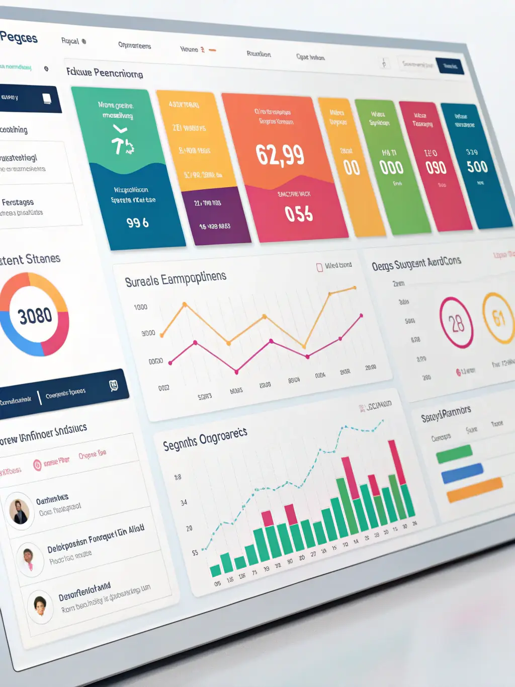 A digital dashboard displaying real-time progress tracking of employees enrolled in HIERO ACADEMY's training courses, highlighting the benefits of monitoring and evaluation.