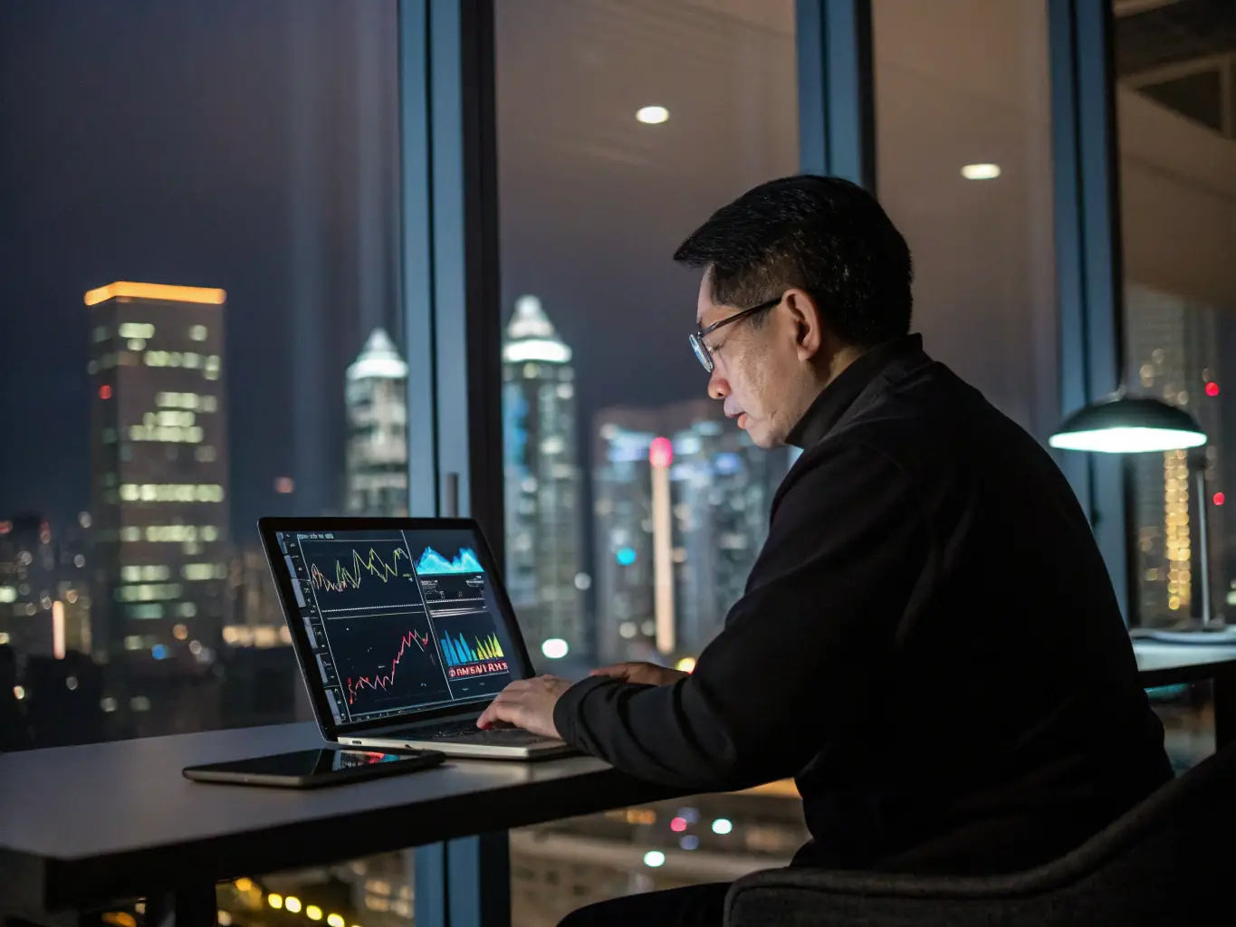 A data scientist analyzing complex datasets on a large screen, highlighting the use of advanced tools and techniques in data analysis.